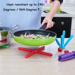 3 PCS Kitchen Cross-Shaped Folding Tischset Verdicktes Silikon-Isolierpad Pot Mat Coaster, zufällige Farblieferung – Bild 4