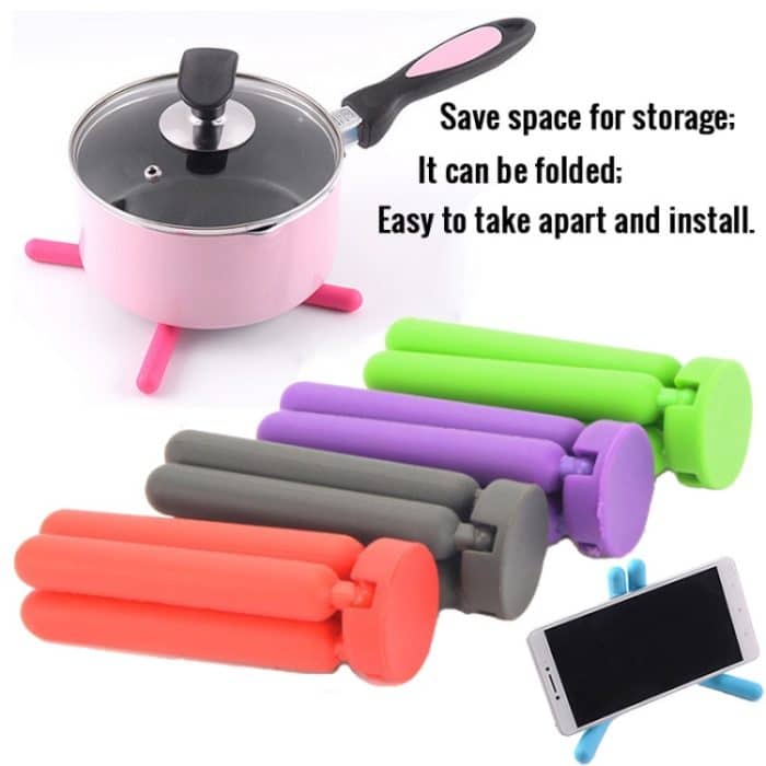 3 PCS Kitchen Cross-Shaped Folding Tischset Verdicktes Silikon-Isolierpad Pot Mat Coaster, zufällige Farblieferung – Bild 5