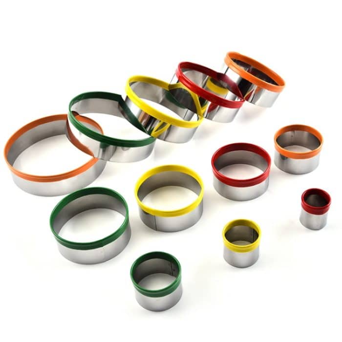 12-in-1 Edelstahl-Keksschneideset, Fondant-Keksform, runde Kuchen-Backform, Color Mold(12 in 1) – Bild 3