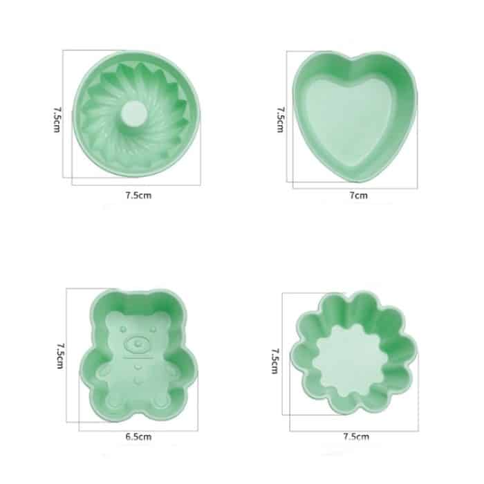 10 PCS kreative DIY Silikon Kuchen Cup Muffin Cup Backform, Stil:, Flower-shaped  (Macron Green), Flower-shaped (Macron Pink), Flower-shaped  (Candy Color), Hollow  (Macron Cyan), Hollow  (Macron Pink), Hollow  (Candy Color), Heart-shaped (Macron Green... – Bild 6