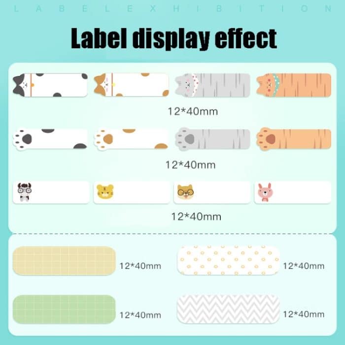 Thermo-Etikettenpapier, kosmetischer Aufkleber, Flaschen-Namensaufkleber für NIIMBOT D11 Drucker, Transparent Sticker, Love, Finding Nemo, Cute Paradise, Birds and Flowers, Japanese Cuisine, Christmas Wishes, Snow Red, Snow Blue – Bild 3