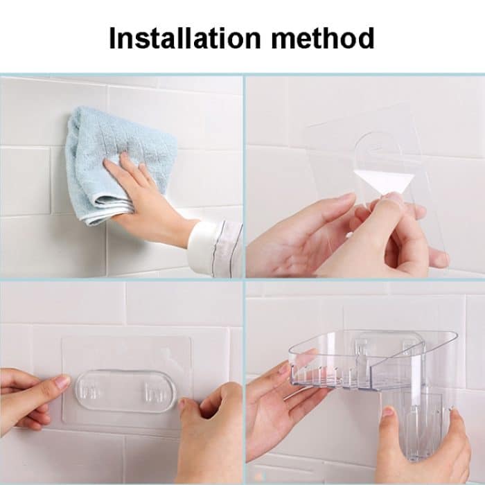 Magic Sticker Kunststoff-Aufbewahrungsbox für Toilettenartikel, Make-up, transparent, für Zuhause, kreative Organisationsbox, Spezifikation:, Shallow Style, Deep Style – Bild 3