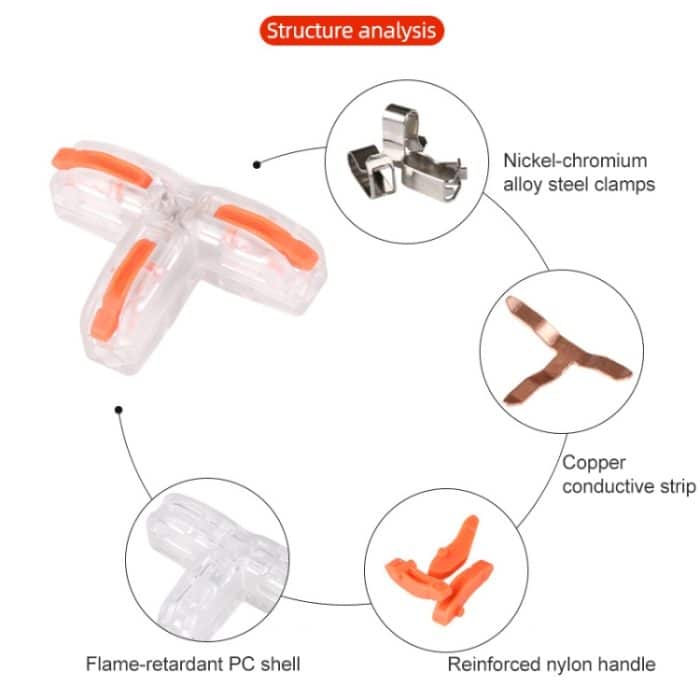 10 Stück T11 Haushalts-Universal-T-Typ druckfreies Abisolier-Schnellverteiler-Terminal – Bild 2