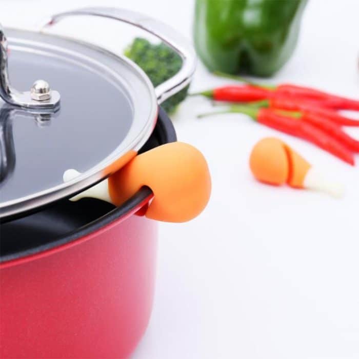 4 PCS Hühnerbeinförmiger Topfdeckel Anti-Überlauf-Gerät Silikon-Topfdeckel Erhöhtes Anti-Überlauf-Gerät – Bild 5