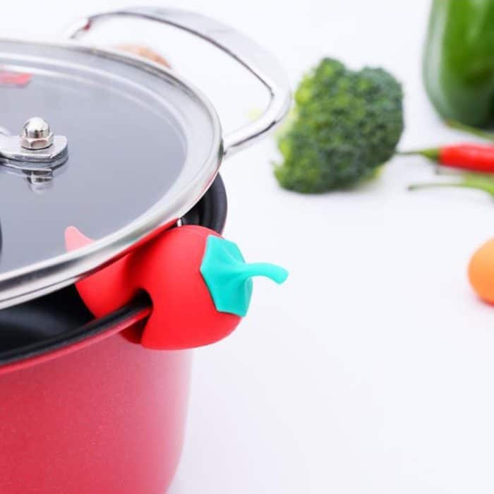 4 PCS Small Pepper Shape Topfdeckel Overflow Preventer Silikon Topfdeckel Erhöhte Anti-Überlauf-Gadgets – Bild 5