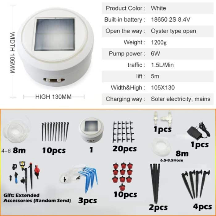 YGBH-1 Solar Automatik Blumenbewässerungsgerät Haushalt Intelligentes Timing Lazy Bewässerungsgerät, US Plug – Bild 3