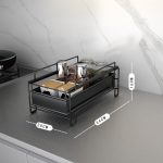 Gewürzregale für die Küchenarbeitsplatte unter der Spüle können mit einem mehrschichtigen ausziehbaren Aufbewahrungsregal aus Schmiedeeisen gestapelt werden – Bild 7