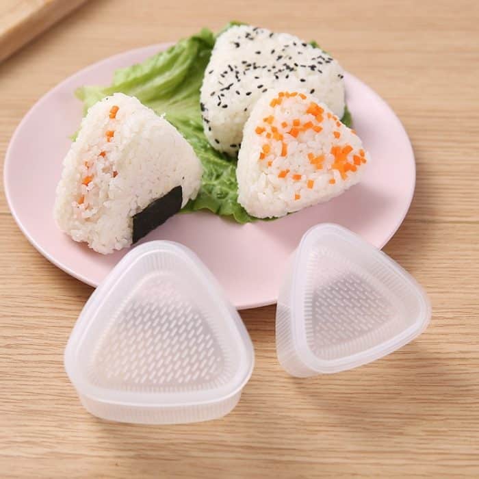 4 Sets Kinder Bento DIY Reisbällchen Sushi Form Set, Five Grid Sushi Box, Heart Star Bear, Four Flowers, Nigiri Sushi, Big Small Triangle – Bild 6