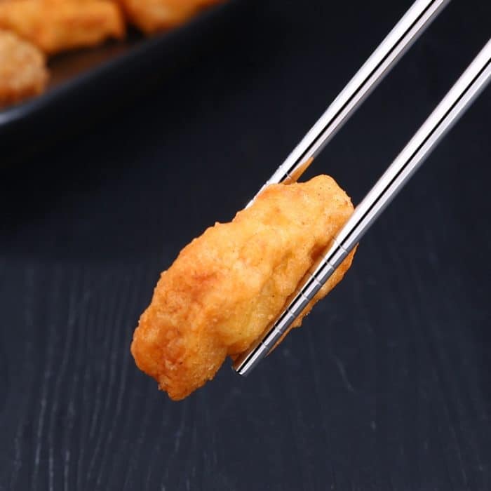 1 Paar verlängerte Essstäbchen aus Edelstahl, rutschfest, verbrühungshemmend, lange Essstäbchen, Nudel-Essstäbchen, Hot-Pot-Essstäbchen – Bild 4