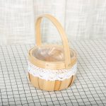 2 Stück Holzspäne-Blumenarrangement-Blumenkorb, Stil:, Round, Round Mouth Square Bottom, Square, Oval