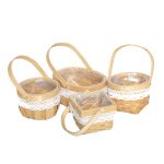 2 Stück Holzspäne-Blumenarrangement-Blumenkorb, Stil:, Round, Round Mouth Square Bottom, Square, Oval – Bild 2