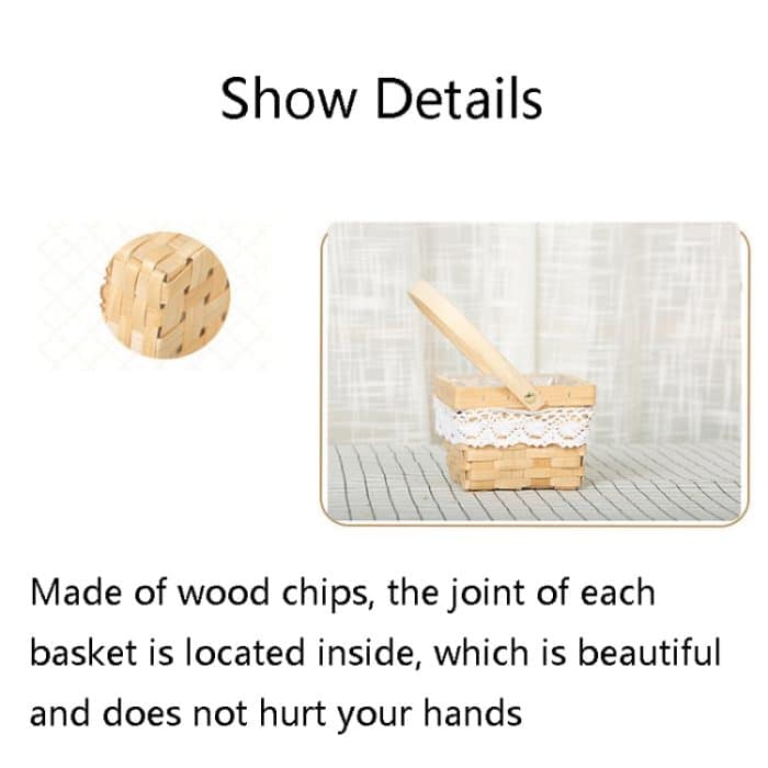 2 Stück Holzspäne-Blumenarrangement-Blumenkorb, Stil:, Round, Round Mouth Square Bottom, Square, Oval – Bild 3