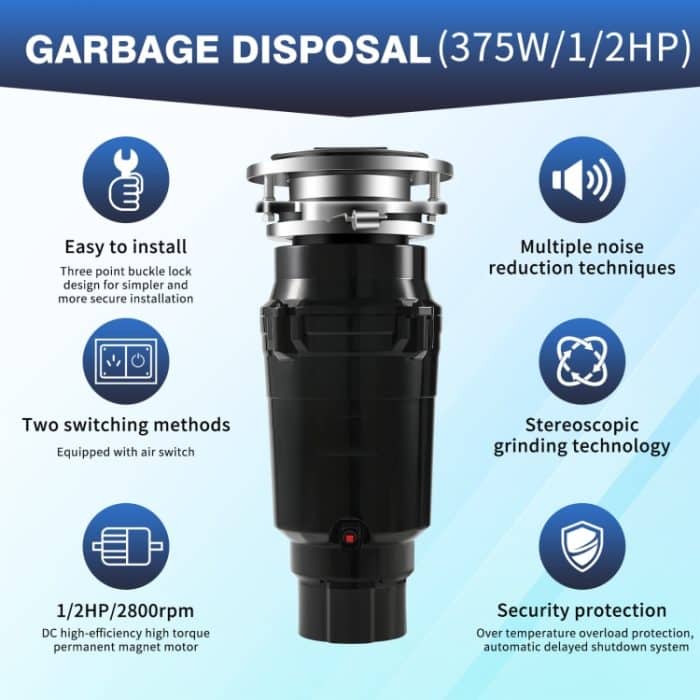 Lebensmittel-Müllentsorger 7 Stufen Mahlen Anschließbar Für Spülmaschine, 375W EU Plug, 375W US Plug, 550W EU Plug, 550W US Plug – Bild 3