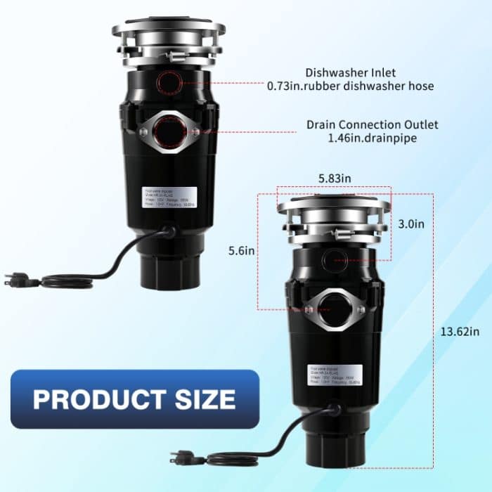 Lebensmittel-Müllentsorger 7 Stufen Mahlen Anschließbar Für Spülmaschine, 375W EU Plug, 375W US Plug, 550W EU Plug, 550W US Plug – Bild 7