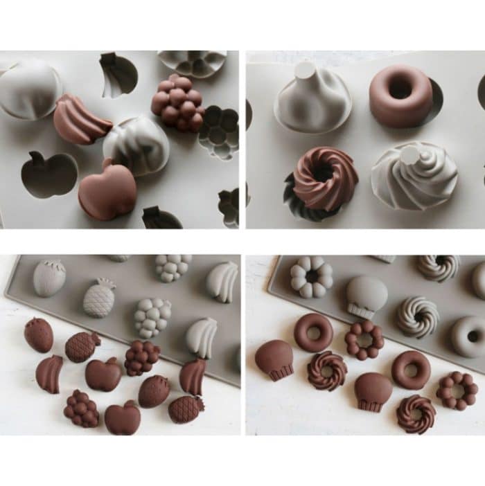 3 Stück Silikon-Kuchenform, 25 Gitter, Fudge-Hard-Candy-Silikon-Keksform – Bild 5