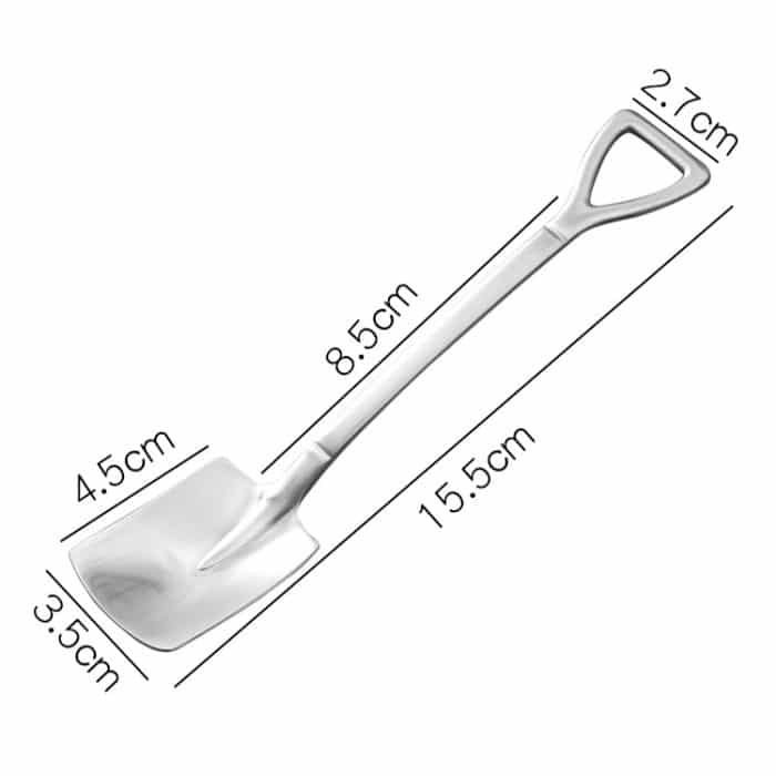 Schaufellöffel aus Edelstahl 410, niedlicher Retro-Löffel mit quadratischem Kopf – Bild 6