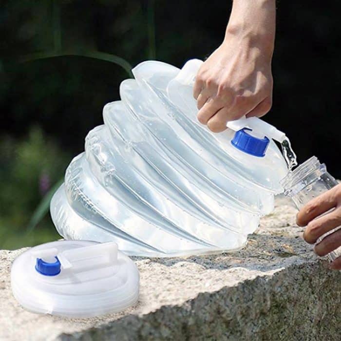 2 Stück PE-Faltwasserbeutel, Schrumpfeimer, tragbare Wasserflasche für den Außenbereich, 3L, 5L, 8L, 10L – Bild 6