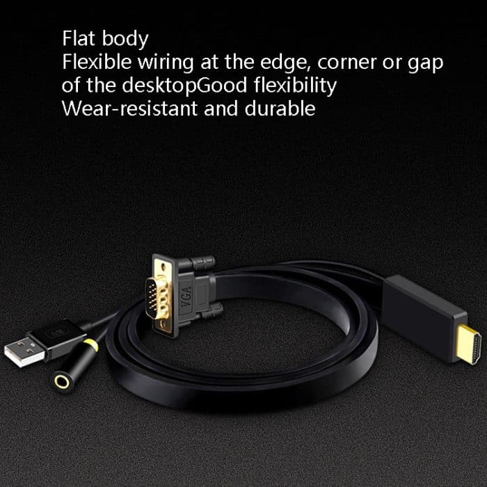 JH HV10 1080P HDMI-zu-VGA-Kabel, Projektor, TV-Box, Computer, Notebook, Industrie-Display-Adapterkabel, 1m, 2m, 3m, 5m, 10m – Bild 8