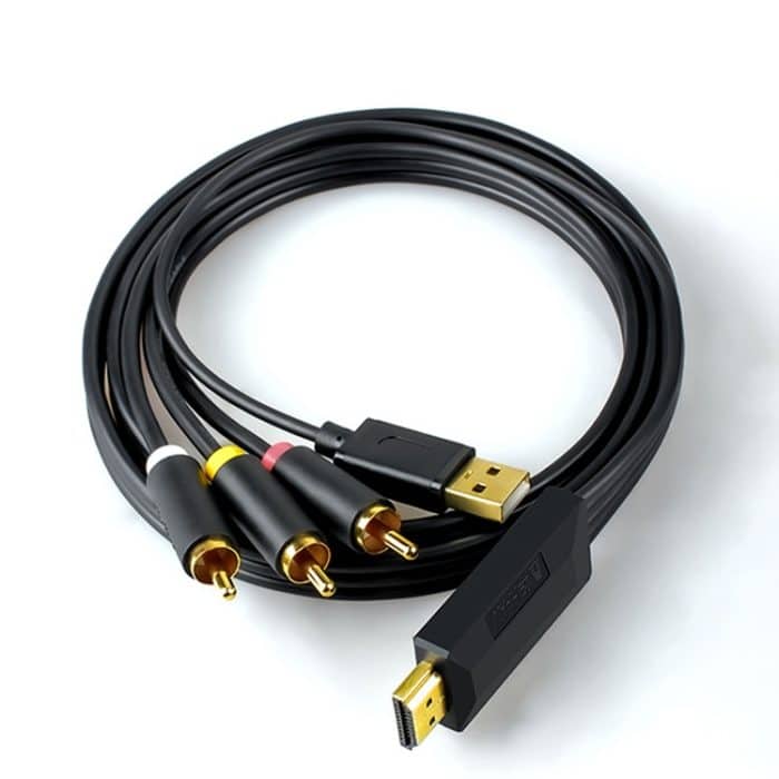 JingHua HDMI-3RCA HDMI zu 3RCA Konvertierungskabel Set-Top-TV-Projektor AV Lotus Konverterkabel, 1m, 2m, 3m, 5m – Bild 2