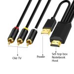 JingHua HDMI-3RCA HDMI zu 3RCA Konvertierungskabel Set-Top-TV-Projektor AV Lotus Konverterkabel, 1m, 2m, 3m, 5m – Bild 4