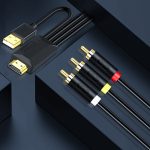 JingHua HDMI-3RCA HDMI zu 3RCA Konvertierungskabel Set-Top-TV-Projektor AV Lotus Konverterkabel, 1m, 2m, 3m, 5m – Bild 9