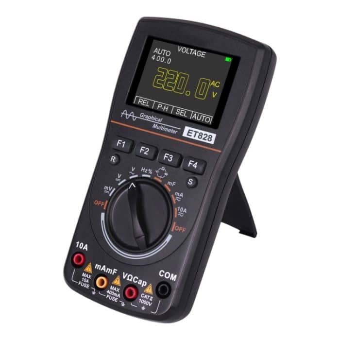 ET828 2-in-1-2-in-1-Oszilloskop-Multimeter 2,4-Zoll-Farbbildschirm-Messgerät Digitalwiderstands-Frequenztester 1 MHz 2,5 Msps-Messgerät – Bild 2
