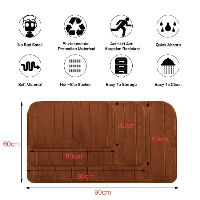 Rutschfester, wasserabsorbierender Teppich, Badezimmermatte, zotteliger Memory-Schaum, Küchentür-Bodenmatte, 40X60CM, 50X80CM, 50X90CM – Bild 3