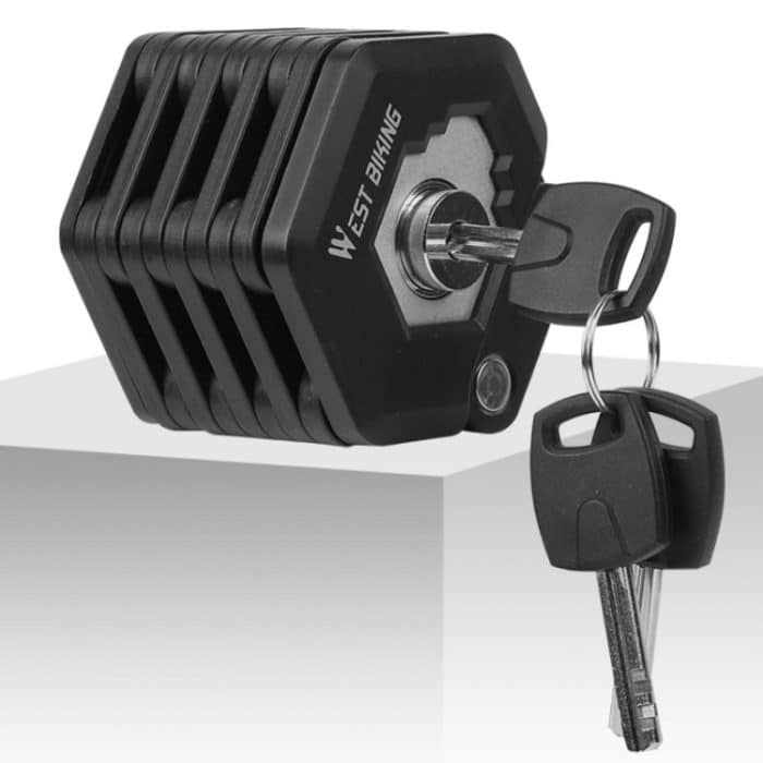 WEST BIKING Fahrrad Snti-Theft Key Lock Motorradketten-Klappschloss – Bild 2