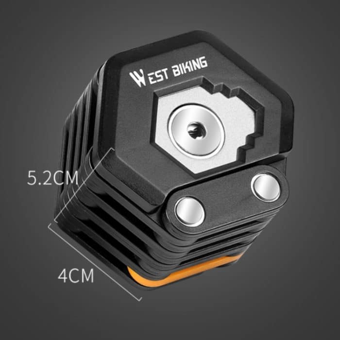 WEST BIKING Fahrrad Snti-Theft Key Lock Motorradketten-Klappschloss – Bild 3