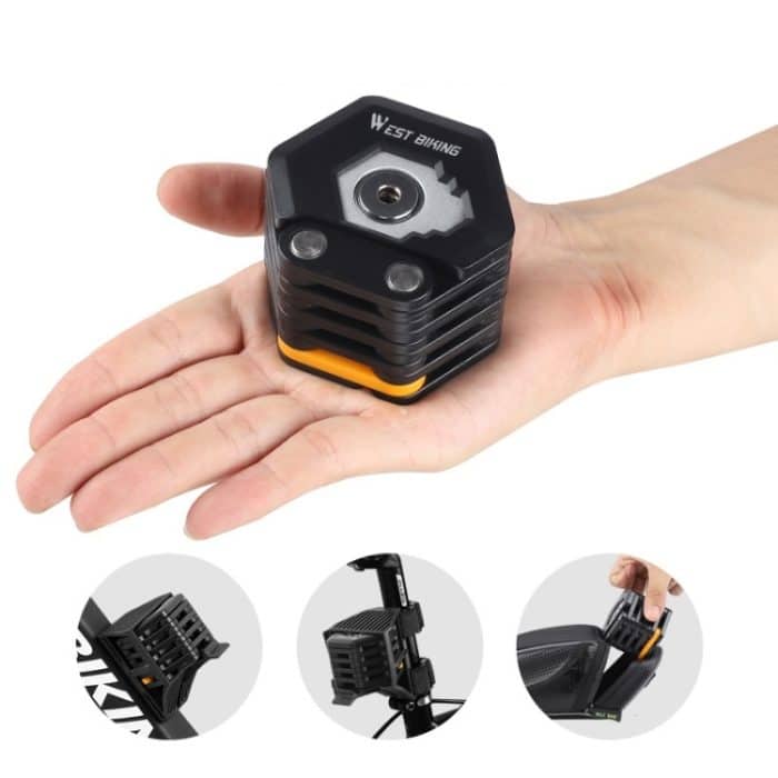 WEST BIKING Fahrrad Snti-Theft Key Lock Motorradketten-Klappschloss – Bild 6