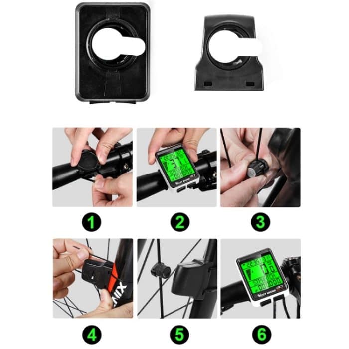 WEST BIKING Mountainbike Drahtloses Code-Messgerät Multifunktionaler wasserdichter Tachometer mit großem Bildschirm – Bild 10