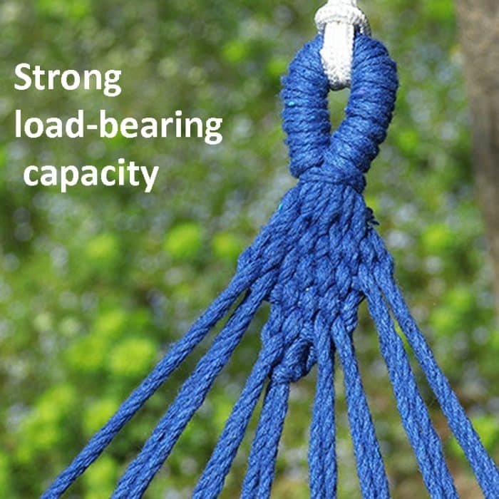 Dicke Leinwand-Hängematte, Feld-Überschlag-Prävention, Outdoor-Hängemattenschaukel, 260x80 No Stick Single (Red Stripe), 260x80  Non-stick Single (Blue Stripes ), 260x100 No Stick (Red Stripes), 260x100 No Stick (Blue Stripes)... – Bild 4