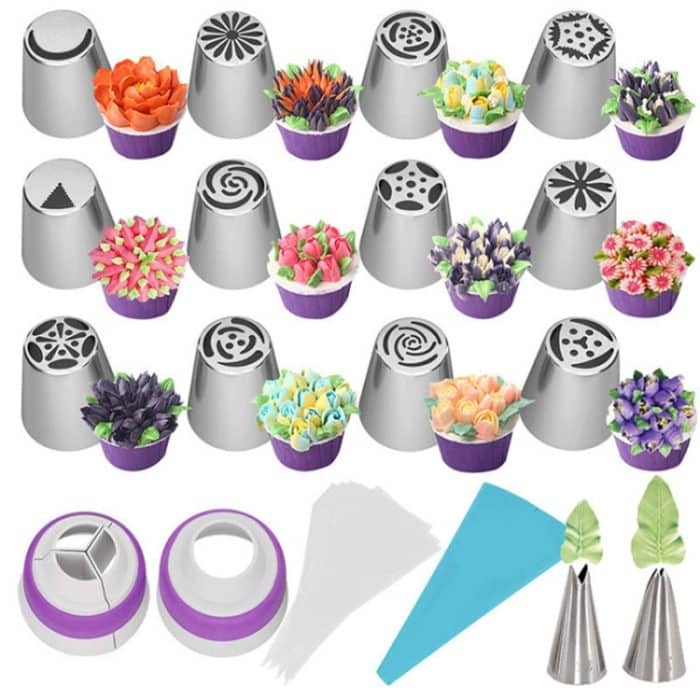 2 Sätze 27 in 1 Dekorieren Mund Set Nahtlose Creme Quetschmund – Bild 1