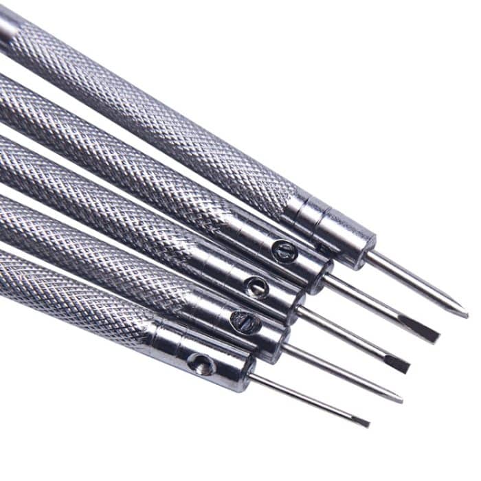 2 Sets Uhrenreparaturwerkzeuge, Brillen, Computer-Schraubendreher, Stil:, 5 in 1 White Bits, 5 in 1 Black Bits – Bild 4