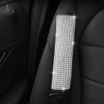 2 Stück mit Diamanten besetzte Auto-Innenraumprodukte, personalisierte Schutzhülle, Shoulder Guard, Handbrake Cover, Gear Cover, Parking Space Pull Cover