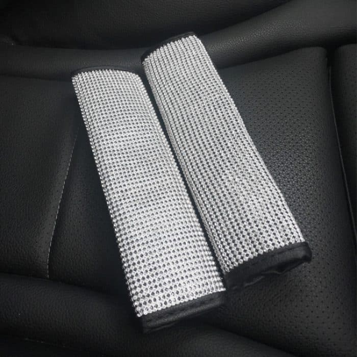 2 Stück mit Diamanten besetzte Auto-Innenraumprodukte, personalisierte Schutzhülle, Shoulder Guard, Handbrake Cover, Gear Cover, Parking Space Pull Cover – Bild 5