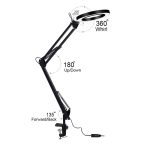 LED-Augenschutz-Lesebuchleuchte, USB-Klappclip, Lupe, elektronisches Wartungslicht, 5X-S (Black) – Bild 3