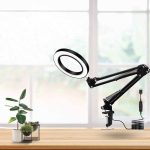 LED-Augenschutz-Lesebuchleuchte, USB-Klappclip, Lupe, elektronisches Wartungslicht, 5X-S (Black) – Bild 6