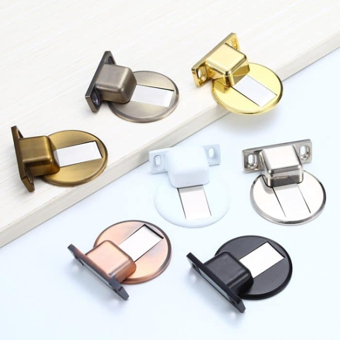 2 Stück Zinklegierung, nicht perforiert, mit Saugnapf, geräuschlos, stark, magnetischer Türstopper, Red Ancient, Brushed Steel, Black, White, Yellow, Bright Gold, Bronze – Bild 2