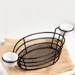 Tragbarer Aufbewahrungskorb für Früchte aus Schmiedeeisen, tragbarer Korb für Brot, Pommes frites, gebratene Snacks, Double Cup Egg-shaped, Double Cup Round, Single Cup Boat, Square Short Basket, Rectangular Short Basket, Large Round Wire... – Bild 6