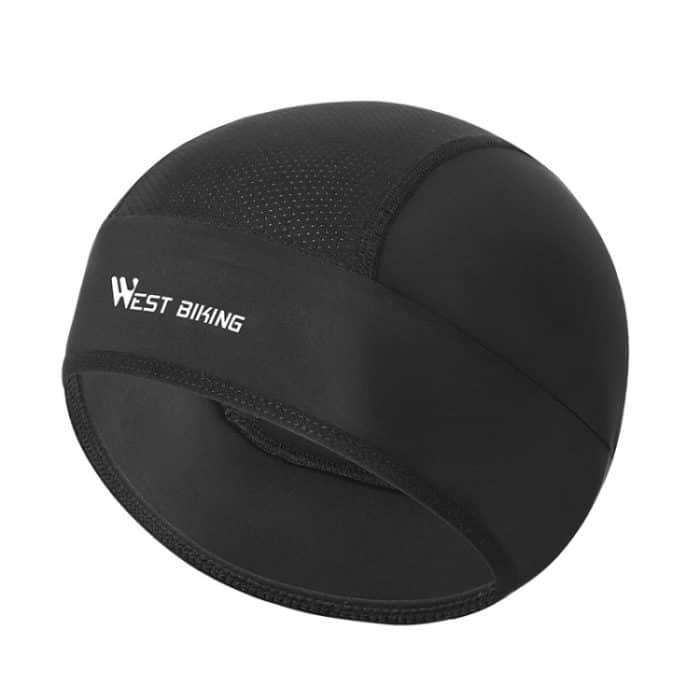 TBD0567209101A.jpg WEST BIKING Summer Riding Ice Silk Cap, winddichte Kapuze, dünne Innenkappe, atmungsaktive und schnell trocknende Helmfutterkappe, Helmet Lining Cap(Black), Helmet Lining Cap(Gray) – Bild 1