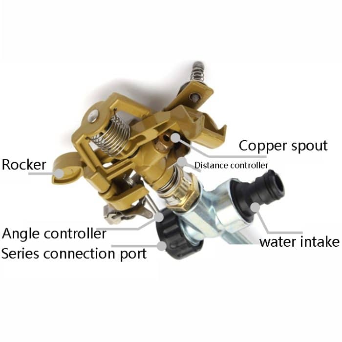 Rotierende Rasensprinkler Zinklegierungsgärten Landwirtschaftliche Wippensprinkler – Bild 4