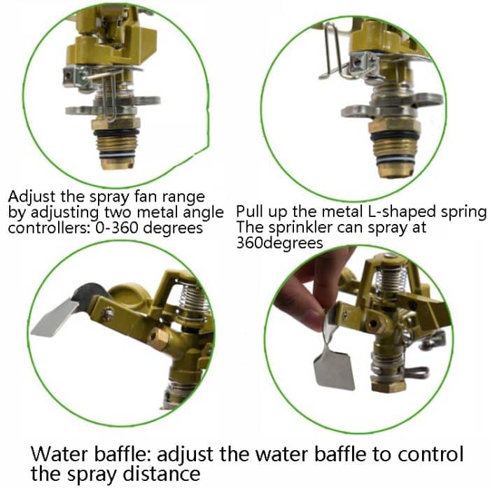 Rotierende Rasensprinkler Zinklegierungsgärten Landwirtschaftliche Wippensprinkler – Bild 6