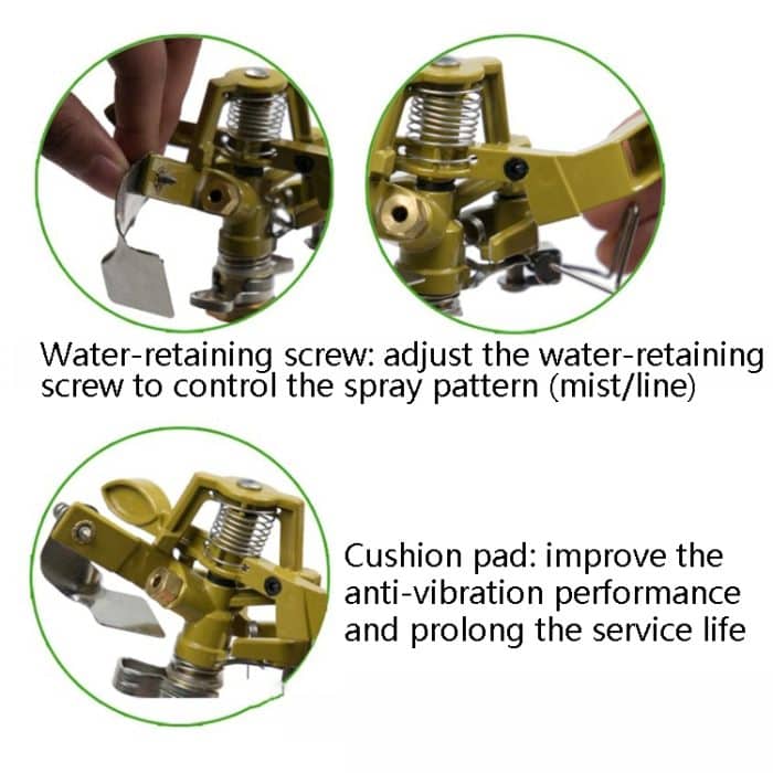 Rotierende Rasensprinkler Zinklegierungsgärten Landwirtschaftliche Wippensprinkler – Bild 7