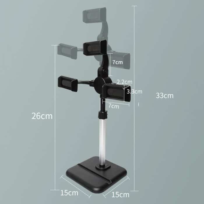 Teleskopverstellung Live Frame Desktop Tablet Handyhalterung, Spezifikation:, K06 Three-seat  (Black), K06 Three-seat (White), K07 Three-seat With Fill Light  (Black), K07 Three-seat With Fill Light (White), K05 Flat Plate (Black Gray)... – Bild 7