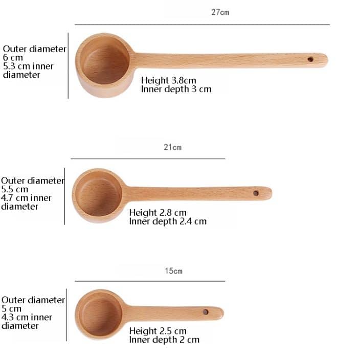 Langstieliger Holzlöffel, Gewürzlöffel, Dessert-, Kaffee-, Milch- und Teelöffel, Seasoning Spoon Small, Seasoning Spoon Medium, Seasoning Spoon Large – Bild 3