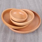 Runder Obstteller, Salatschüssel, dickes Holz, getrockneter Obstteller, Obst-Sushi-Teller, 15cm, 20cm, 25cm, 30cm – Bild 3
