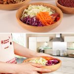 Runder Obstteller, Salatschüssel, dickes Holz, getrockneter Obstteller, Obst-Sushi-Teller, 15cm, 20cm, 25cm, 30cm – Bild 8