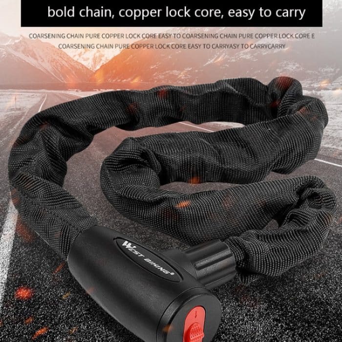 WEST BIKING 0705042 Diebstahlsicheres Schlüsselschloss für Fahrräder, Mountainbike, Motorrad, Kettenschloss, 0.6M, 0.9M, 1.2M – Bild 6