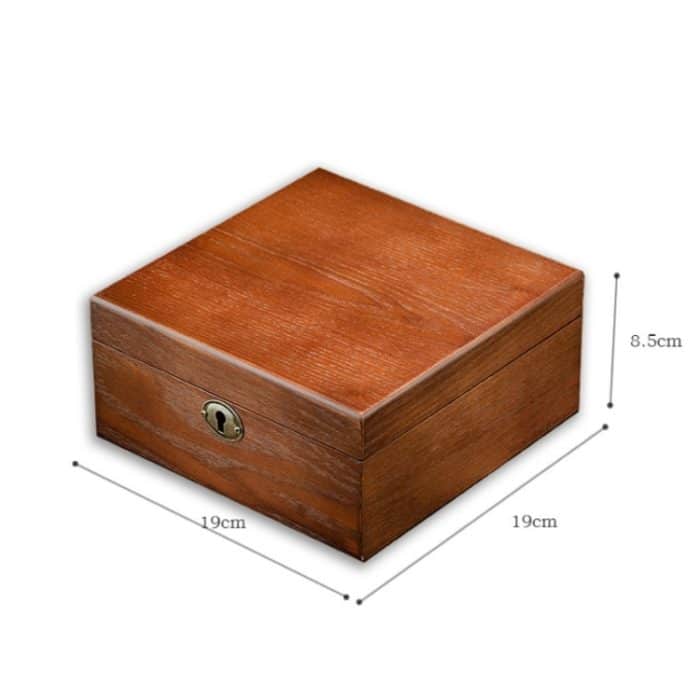 Aufbewahrungsbox für Uhren aus Weidenholz mit 6 Fächern, Schmuck-Sammelbox mit Schloss, 6 Slots Square, 6 Slots Rectangle – Bild 3
